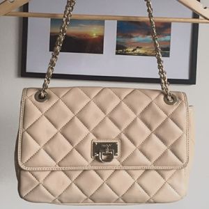 DKNY Quilted Genuine Leather Chain Link Purse